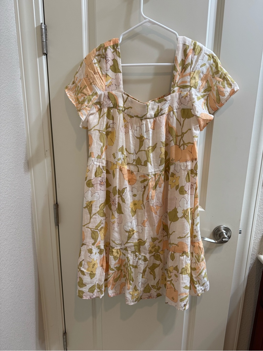 Womens Floral Tiered Sundress in Peach design - Rails